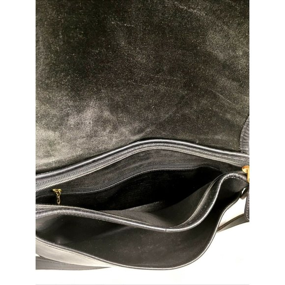 Coach Fletcher 4150 Vintage Black Soft Leather Flap Shoulder Bag - Picture 3 of 12